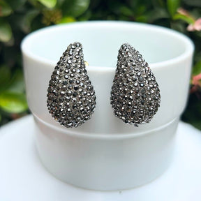 Zoe Tear Drop Black Studs