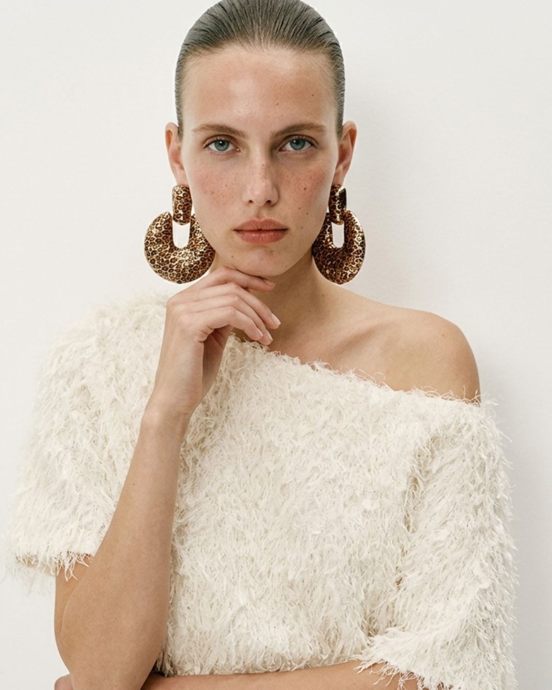 Animal Print Statement Drop Earrings