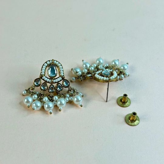 Abjini White Stud Earrings