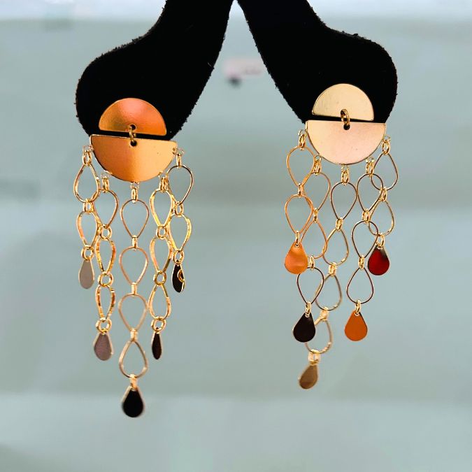 Chain Layered Golden Earrings