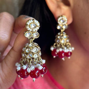 Mahua Maroon Jhumkas