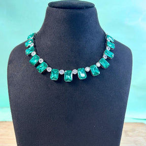 Nirosha Rama Green American Diamond Necklace Set