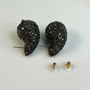 Zoe Tear Drop Black Studs