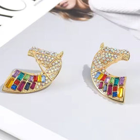 Horse  Multicolor Stud Earrings