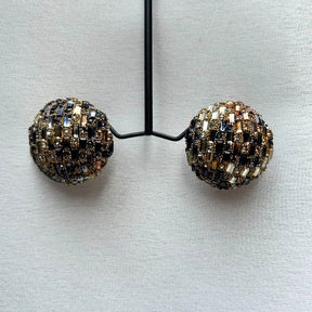 Bling Blogger Black Gold Stud Earrings - Small