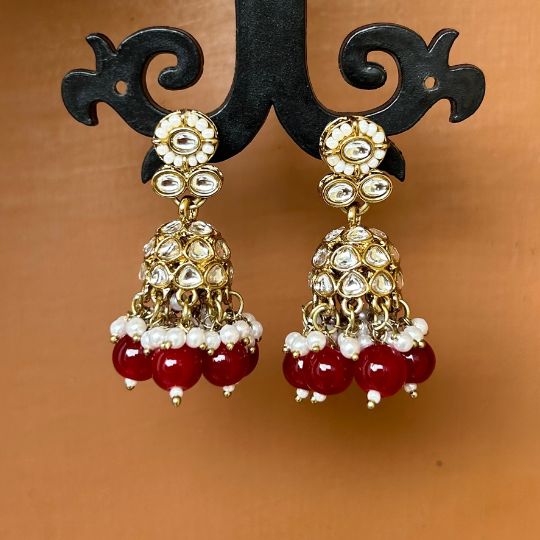 Mahua Maroon Jhumkas