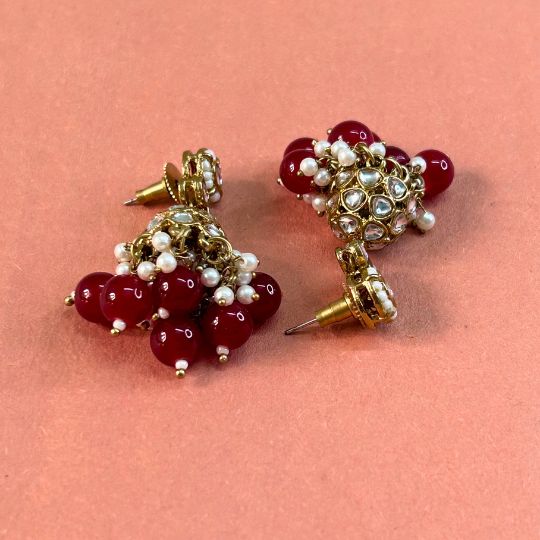 Mahua Maroon Jhumkas