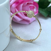 Golden Ball Adjustable American Diamond Bracelet