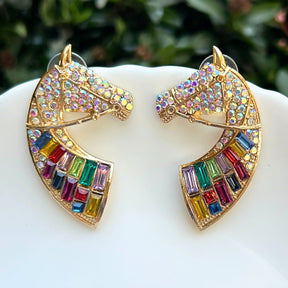 Horse  Multicolor Stud Earrings