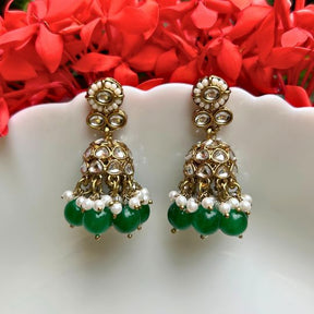 Mahua Green Jhumkas