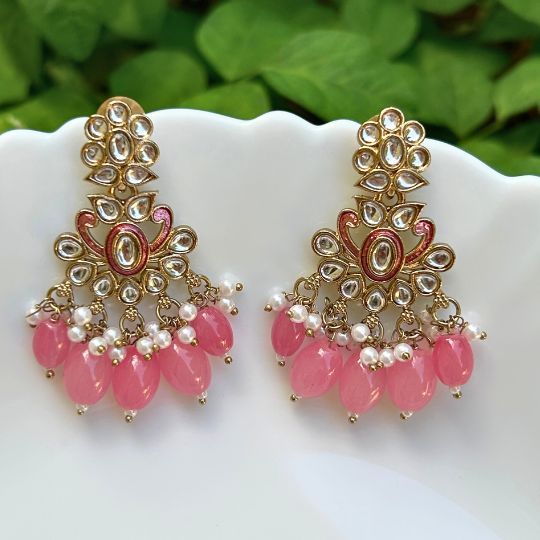 Ruhiya Pink Chandbalis