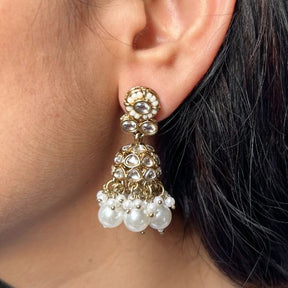 Mahua White Jhumkas