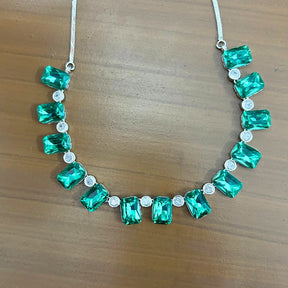 Nirosha Rama Green American Diamond Necklace Set