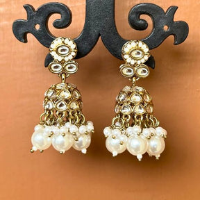 Mahua White Jhumkas