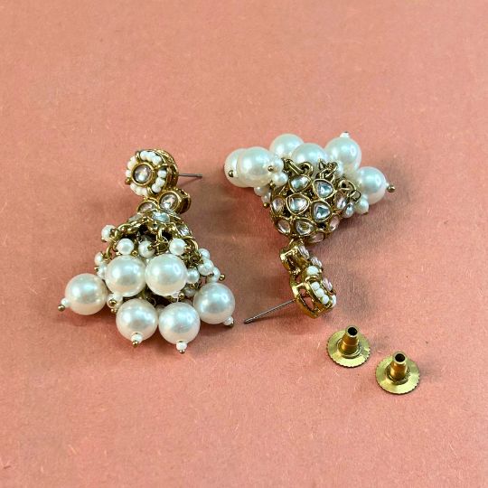 Mahua White Jhumkas