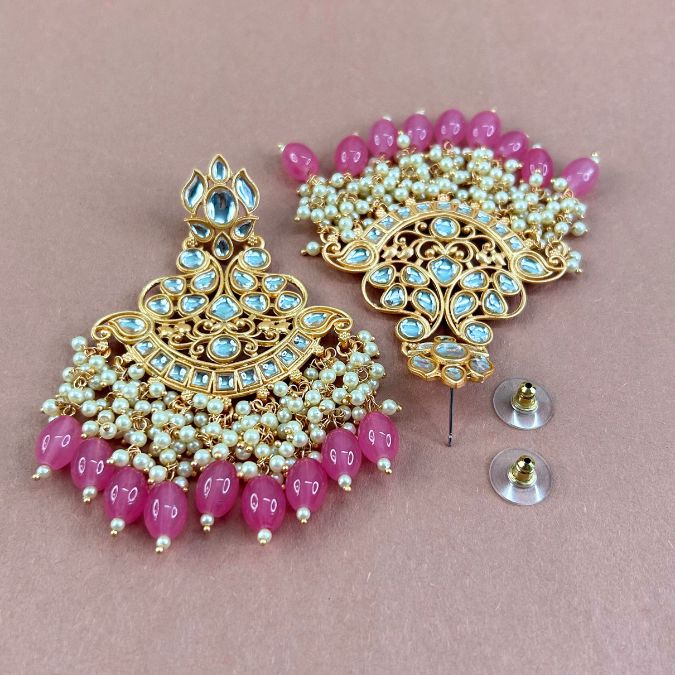 Aabida Pink Chandbalis