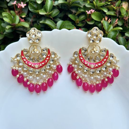 Rimi Dark Pink Chandbalis