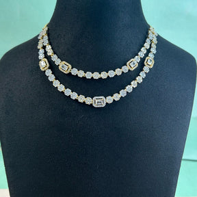 Primrose Two Layered American Diamond Necklace Set