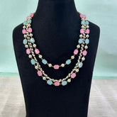 Ashika Pastel Pink Green Pearl Mala