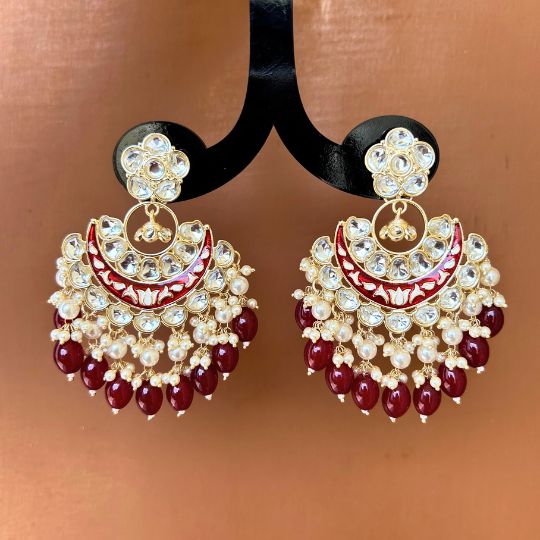 Rimi Maroon Chandbalis