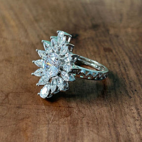 Lily Silver CZ Finger Ring