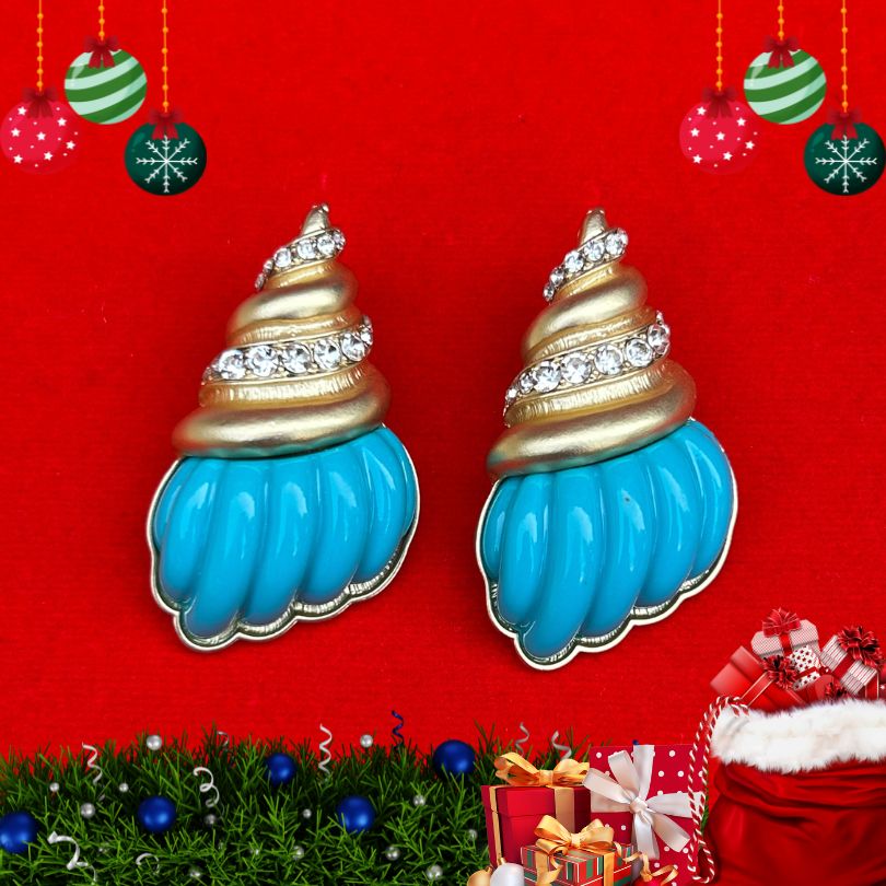 Shell Turquoise Stud Earrings