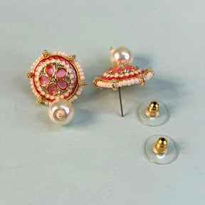 Rutvi Pink Stud Earrings