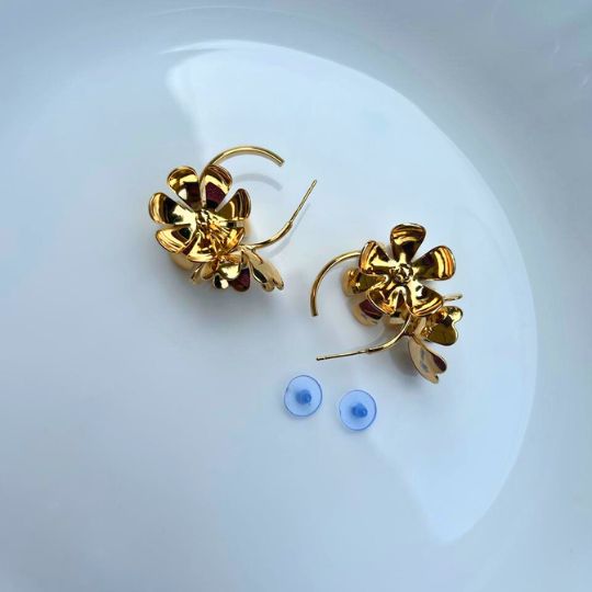 Floral Golden Hoops