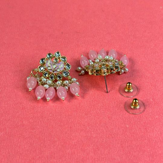 Prisha Baby Pink Stud Earrings