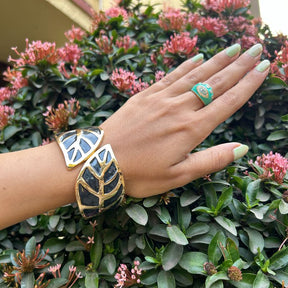 Enamel  Leaf Shaped Bracelet