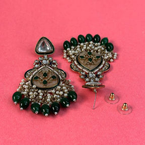 Adhiti Green Designer Chandbalis Earrings