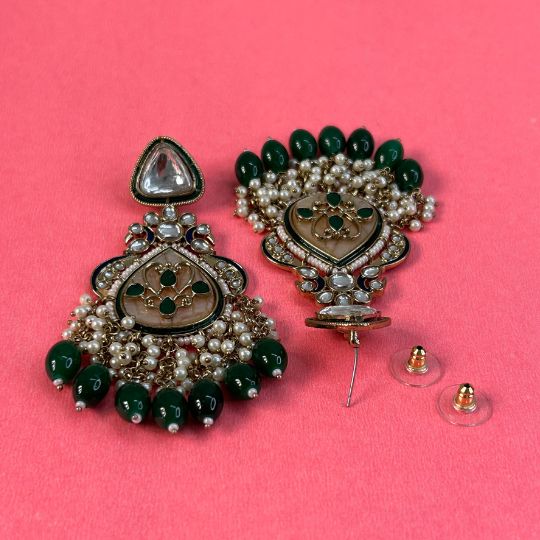 Adhiti Green Designer Chandbalis Earrings