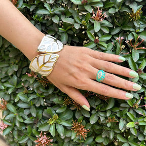 Enamel  Leaf Shaped Bracelet