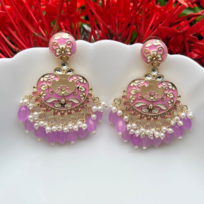 Iqra Purple Chandbalis