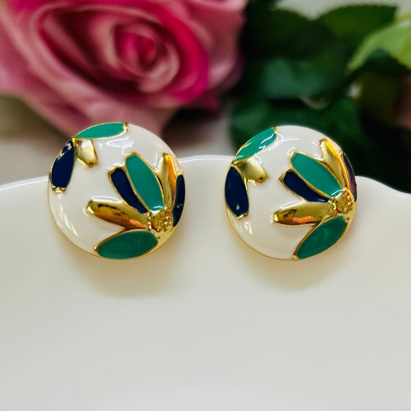 Sikha Blue & Turquoise Stud Earrings