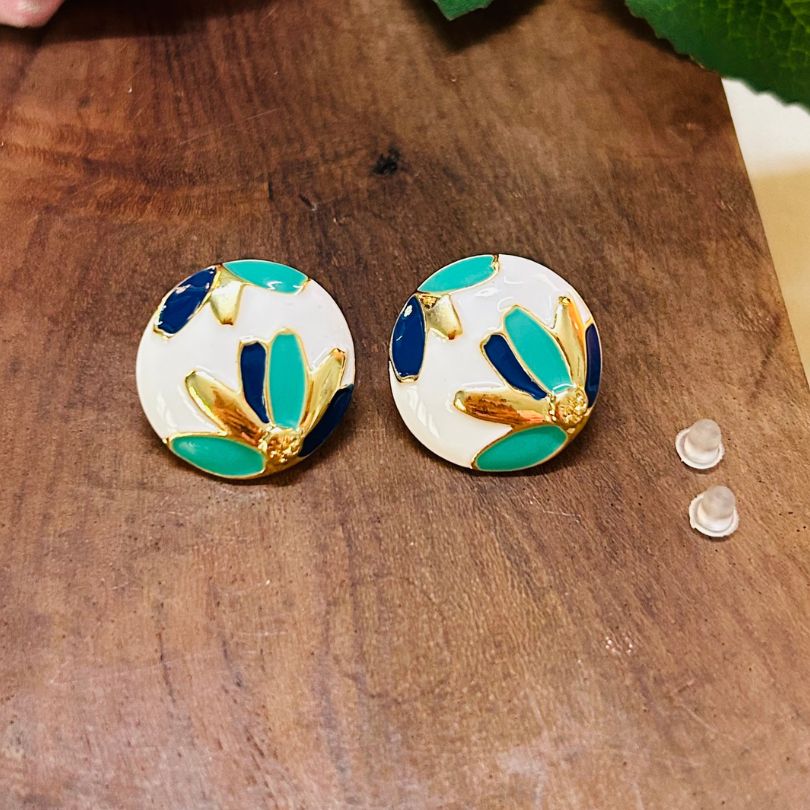 Sikha Blue & Turquoise Stud Earrings