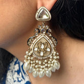 Adhiti White Designer Chandbalis Earrings