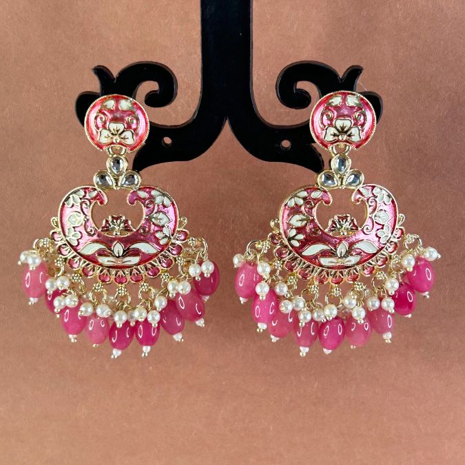 Iqra Pink Chandbalis