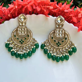 Nayna Green Designer Chandbalis Earrings