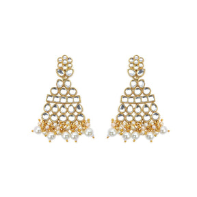 LAIDA Gold-Plated Stone-Studded & Pearl Beaded Jewellery Set