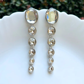 Silver Crystal Statement Earrings