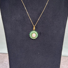 Mritali Green Pendant Set