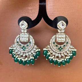 Nayna Green Designer Chandbalis Earrings