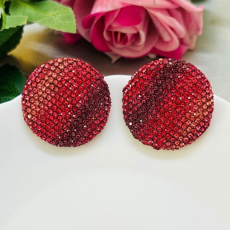 Bling Blogger Red Stud Earrings