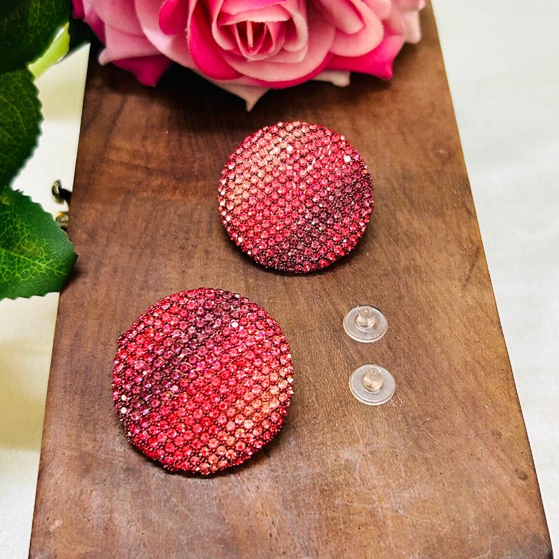 Bling Blogger Red Stud Earrings