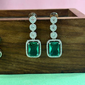 Emme Rama green American Diamond Jewellery Set