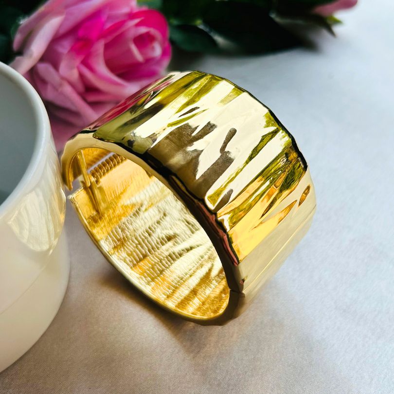 Golden Openable Kada/Cuff - Broad