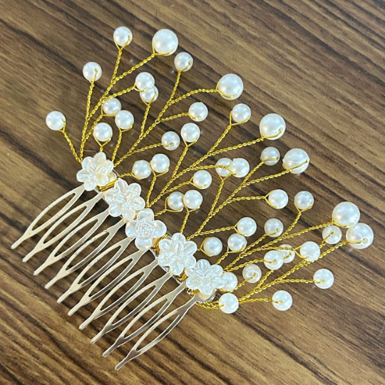 LAIDA Women Gold-Toned Embellished Comb Pin