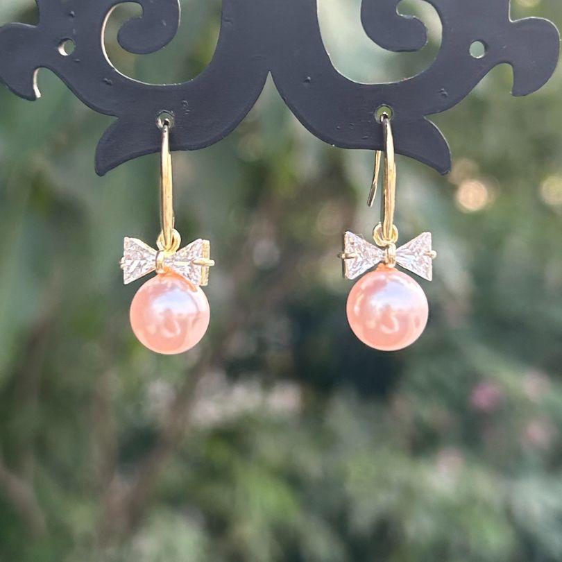 Siya Pink Bow Earring