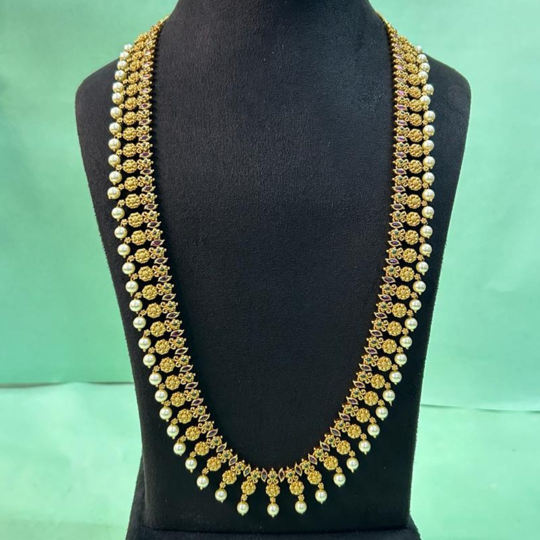 Vaishavi Gold Necklace Mala Set